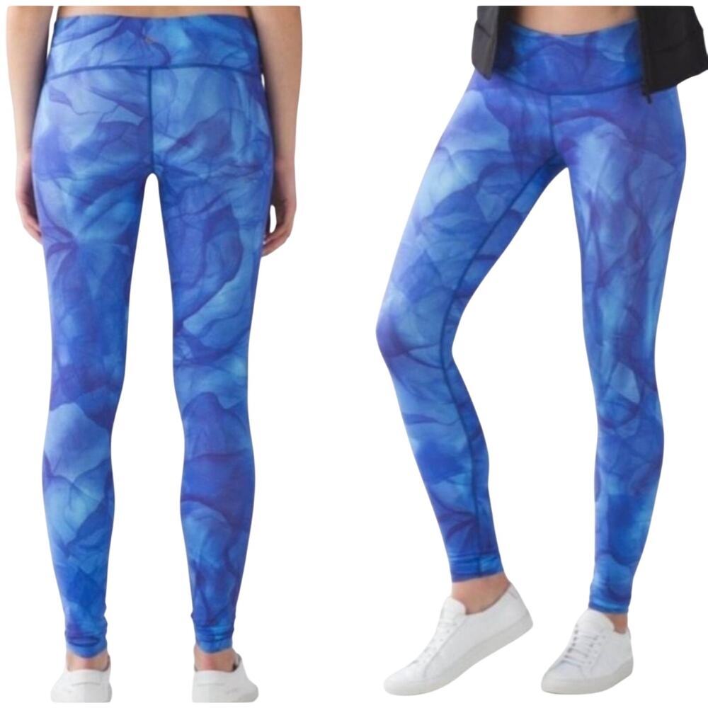 Lululemon Wunder Under Leggings Midnight Blue Tulle III Fullux Size 4 *EUC